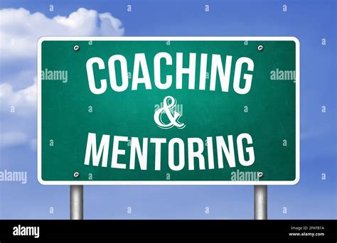 Coaching And Mentoring Road Sign Illustration Stock Photo Alamy