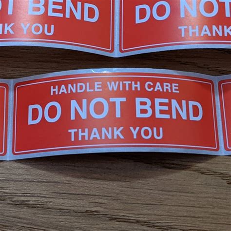 Do Not Bend Handle With Care Thank You Packing Stickers Etsy