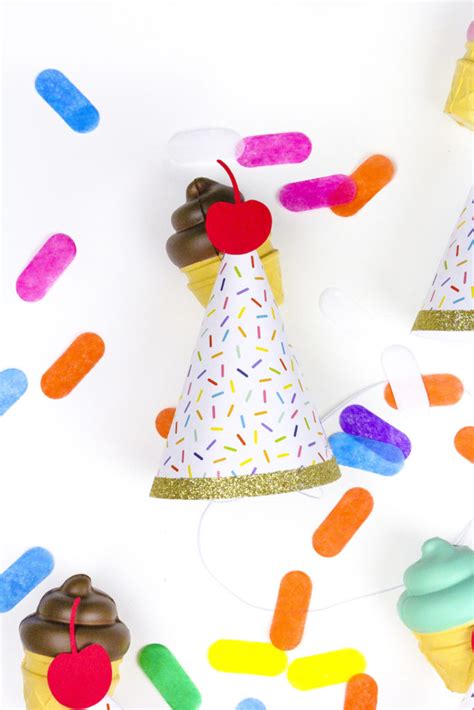 Diy Ice Cream Party Hats ⋆ Brite And Bubbly