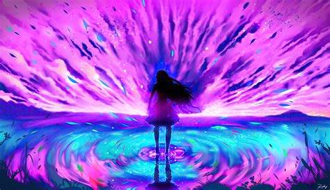 Girl Pink Reflection Waves 4k Hd Artist 4k Wallpapers Images