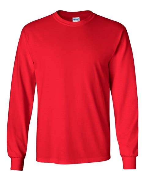 Gildan Cotton 6 Oz Long Sleeve T Shirt G240 Red 4xl