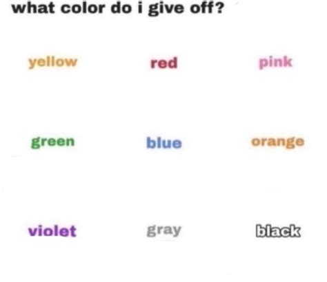 What Color Do I Give Off Blank Blank Template Imgflip