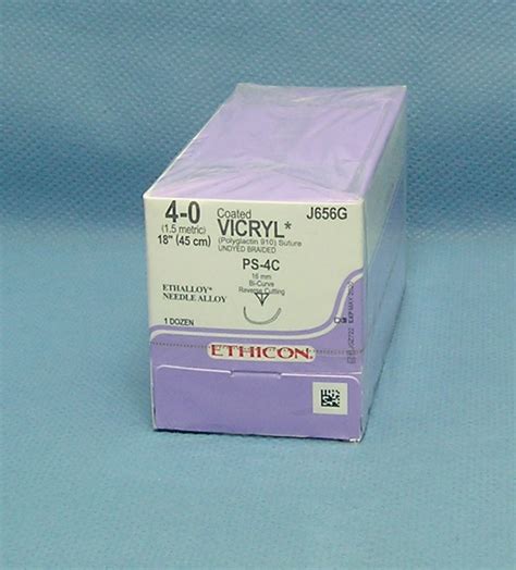 Ethicon J656g Vicryl Suture 4 0 18 Ps 4c Reverse Cutting Needle