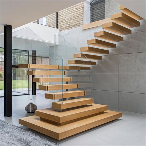 Feature Staircase With Floating Treads Yorkshire Staircase Design Modern Stairs Design