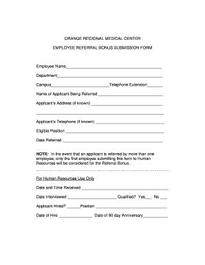 All referrals must be submitted through. employee referral program policy template - Fill Out ...