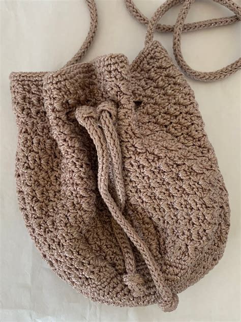 Vintage S The Sak Crochet Purse Nude Beige Silver Shimmer Festival Hippie Shoulder Bag