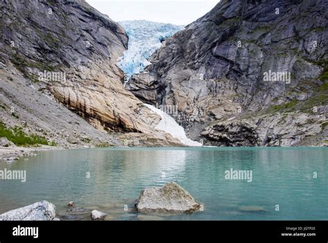 Briksdalsbreen Glacier In Norway Summer Hi Res Stock Photography And