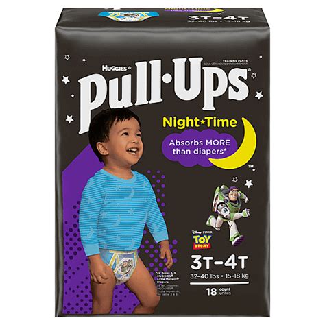 Pull Ups Boys Night Time Potty Training Pants 3t 4t 18 Ct Diapers