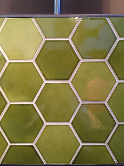 Hexagonal Green Tiles With White Grout Green Tiles Grout Inspo