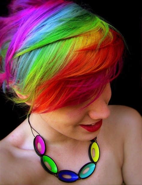 Cheveux Arc En Ciel Coloration Cheveux Courts Short Rainbow Hair