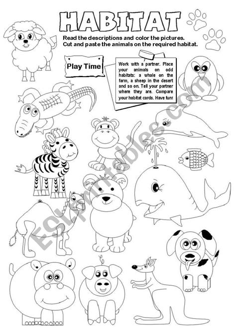 Animal Habitats Printables Coloring Pages