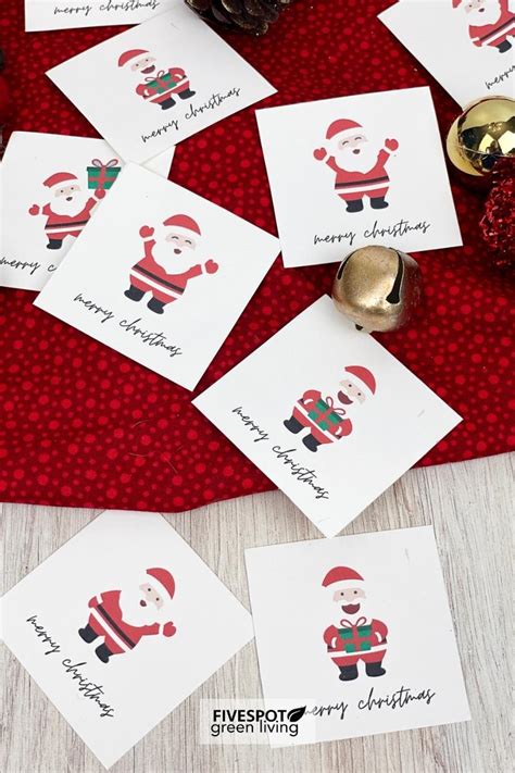 Santa Christmas Labels Printable Five Spot Green Living