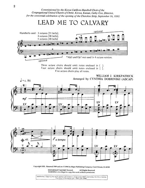 Lead Me To Calvary By Dobrinski Jw Pepper Sheet Music