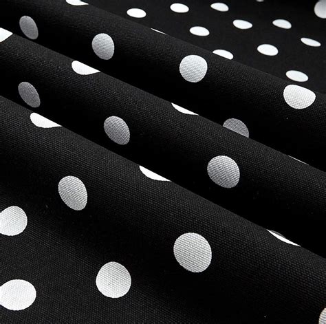 100 Cotton Polka Dot Printed Fabric Black Fabricwhite Dot Etsy