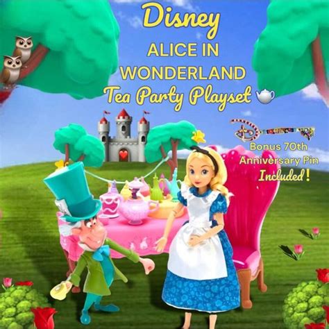 Disney Toys Disney Alice In Wonderland Tea Party Play Set Wmad Hatter 7th Anniversary Pin