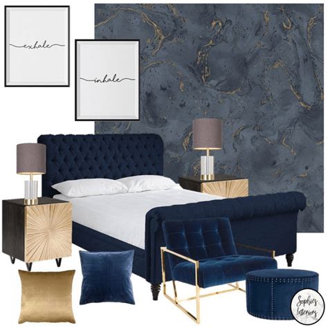 Onyx Marble Metallic Wallpaper Navy Blue Gold Blue And