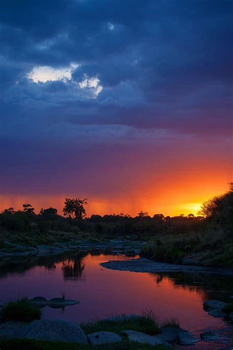 Sunset Over The Mara River Sunset Landscape Photos Destination