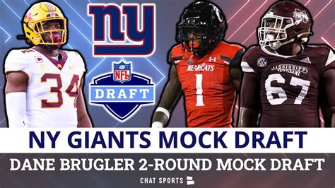New York Giants 2 Round Nfl Mock Draft From Dane Brugler Giants Select