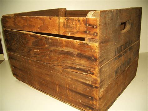 Vintage Wood Crate Box Andelot Orchard Etsy Vintage Wood Crates