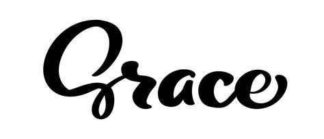 Vector Hand Drawn Calligraphy Lettering Text Grace Elegant Modern