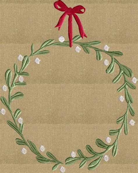 Mistletoe Wreath Frame Design Embroidery Design File Etsy