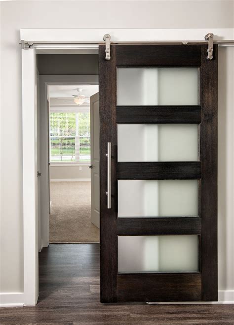 mahogany 80 interior door 4 lite frosted glass modern style barn door with frosted glass ma