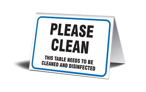Please Clean This Table Needs To Be Cleaned Table Top Sign Pat
