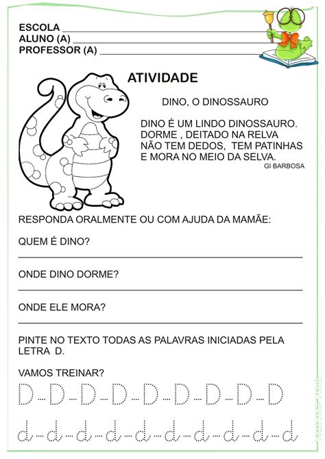 Atividade Letra D Versinho Ideia Criativa Gi Carvalho Educação Infantil