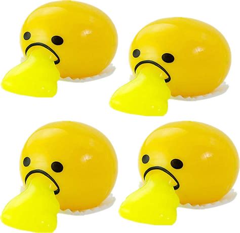 4pcs Yellow Round Vomiting And Sucking Lazy Egg Yolk