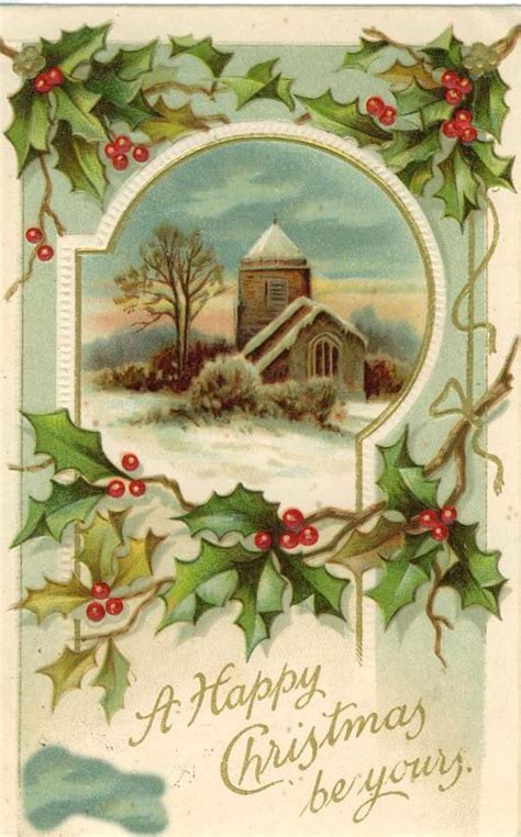 Free Victorian Christmas Cards With Winter Snow Scenes Postales