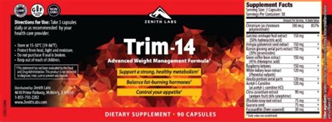 Trim 14 By Zenith Labs Weight Loss Pills Benefits Or Side Effects