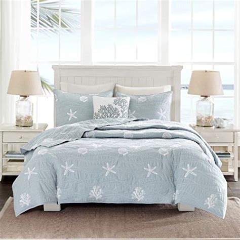 Light blue purple pink princess style white lace cotton bedding set duvet cover bed skirt pillowcases twin queen king size sets bedroom. 4 Piece Chic Grey Blue White Full Queen Coverlet Set ...