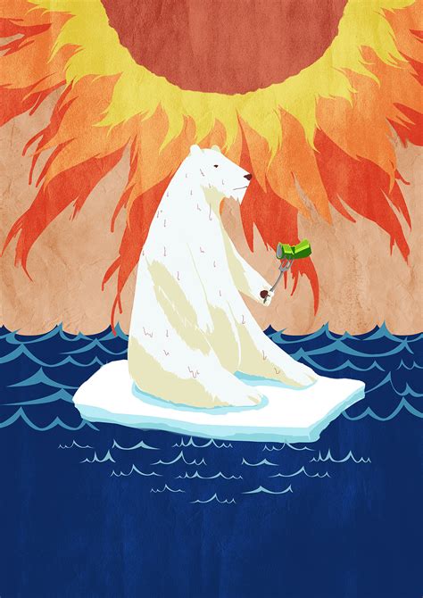 Climate Change Poster Polar Bear Ice Melting With Images Endangered