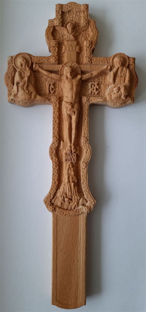 Wooden Cross Hand Carved Cross Church Cross Orthodox Cross Etsy