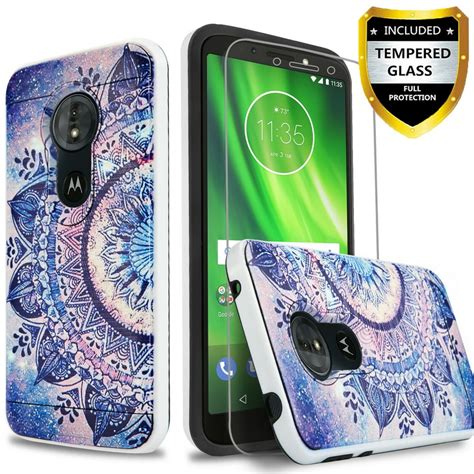 Motorola Moto G6 Play Case 2 Piece Style Hybrid Shockproof Hard Case