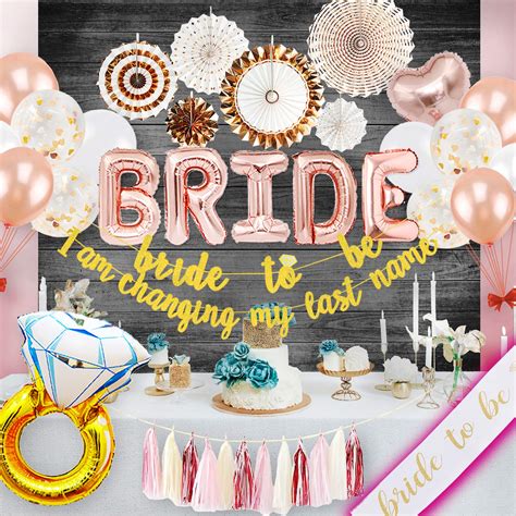 Pgn Art Bridal Shower Decorations Rose Gold Wedding Shower Decorations Bachelorette Party Decor