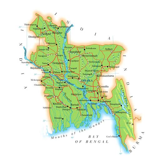 Bangladesh Mapas Geográficos de Bangladesh Enciclopédia Global