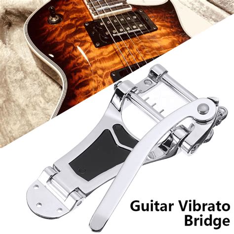 Chrome Guitar Vibrato Tremolo Bridge Tailpiece For Arch Top Jazz Les