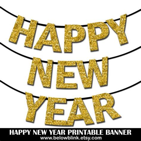 Happy New Year Banner Printable Photo Prop Banner New Years Etsy
