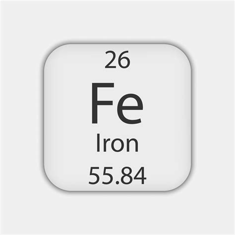 Símbolo De Ferro Elemento Químico Da Tabela Periódica Ilustração