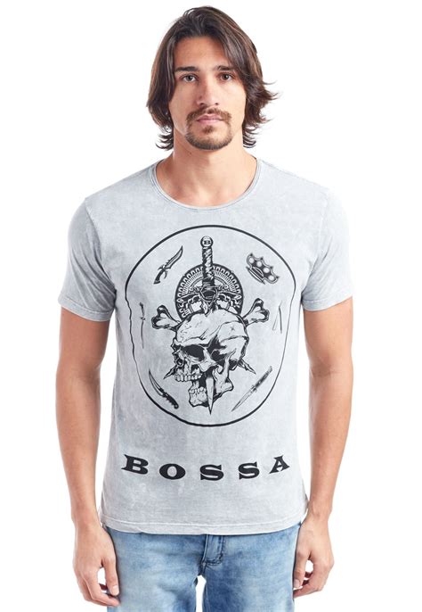 Camiseta Bossa Brasil Brasil Punhal Caveira Cinza Sky - Compre Agora | Dafiti Brasil