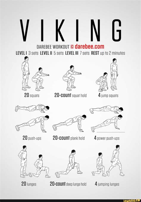 Viking Darebee Workout Ci Level 3 Sets Level Ii 5 Sets Level Ii 7