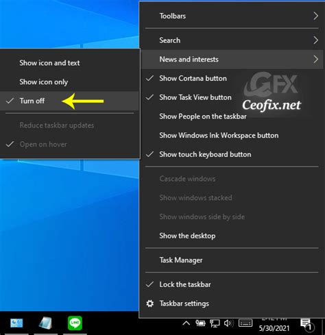 Enable Or Disable News And Interests Taskbar Widget