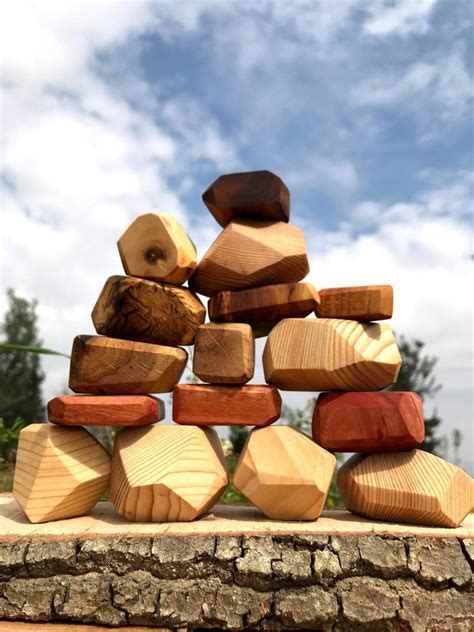 Tumi Ishi Balancing Stones Wooden Rocks Wooden Stones Etsy In 2020