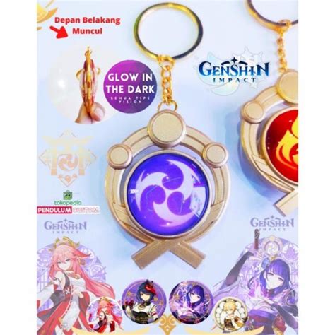 Jual Gantungan Kunci Vision Genshin Impact Keychain Electro Inazuma