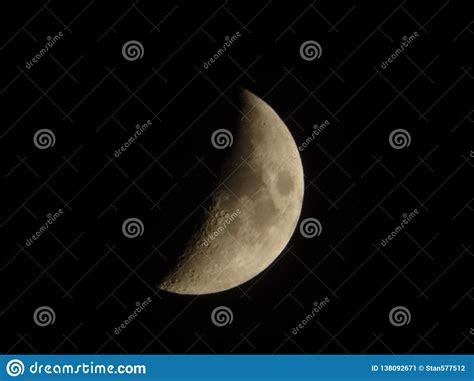 Half Moon Close Up Fascinating Space Stock Image Image Of Dark