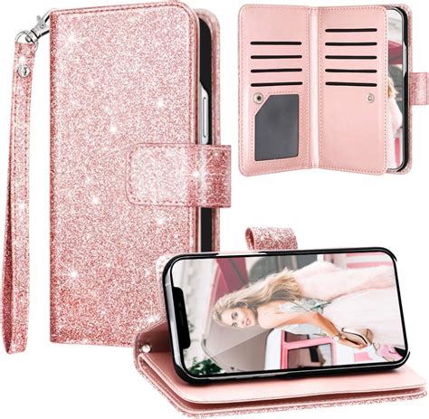 Iphone 12 Pro Max 5g Case Fingic Wallet Case Glitter Sparkle Bling