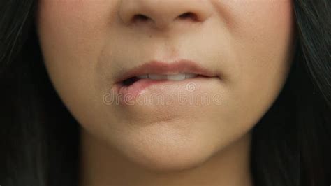 Sensual Woman Licking Her Lips Stock Image Image Of Female Close