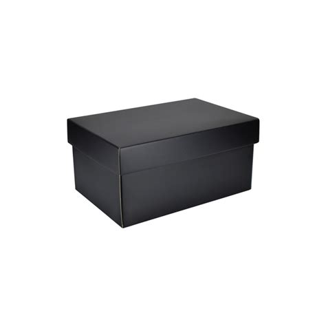 Two Piece Corrugated Shoe Box 150 Base And Lid Premium Matt Black