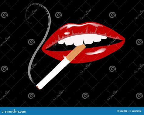 Lips With Cigarette Stock Image Image 5238381
